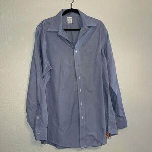 Brooks Brothers Regent Long Sleeve Blue Stripe Dress Shirt - Men's 17 1/2